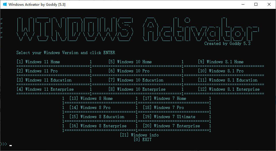 Windows Activator by Goddy(Win11/Win10激活工具) v5.3