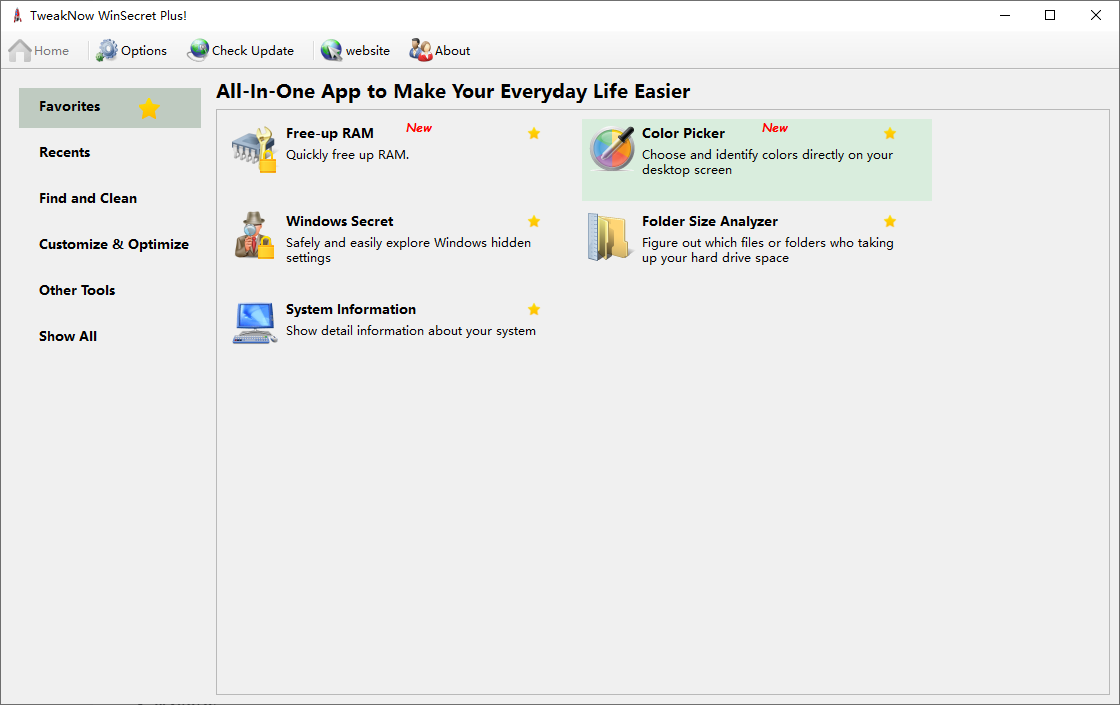 TweakNow WinSecret Plus!(系统优化软件) v6.6.5 便携版