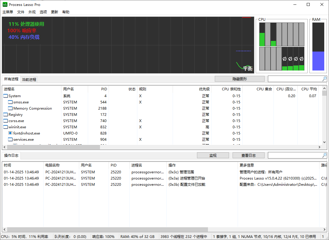 Process Lasso(进程优化工具) Pro v15.2.0.1b 多语便携版